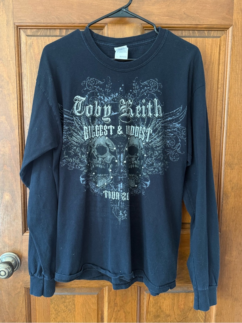 Toby Keith Biggest & Baddest Tour 2008 long sleeve Tee Black Cotton Large